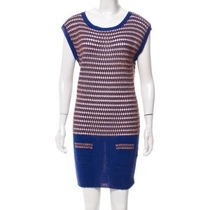 Missoni sweater dress in blue and brown